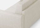 Divano Angolare 7 Posti 288x288x85 cm Yasel in Tessuto Latte