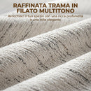 Divano 2 Posti 131x78x83 cm con Braccioli Imbottitura Spessa e 2 Cuscini in Tessuto Bianco      