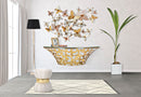 Console da Murro Butterflies 120x40,5x37,2 cm in Ferro e Vetro Oro      