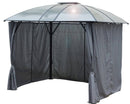 Gazebo da Giardino con Tende 3x3,60 m in Alluminio Copertura in Policarbonato 6mm