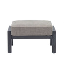 Pouf da Giardino Kea 77x63x34 cm in Alluminio e Tessuto Olefin Grigio  
