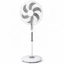 Ventilatore a Piantana Altezza 130 cm Base Tonda Anti Ribaltamento 65W e 6 Pale Bianco      