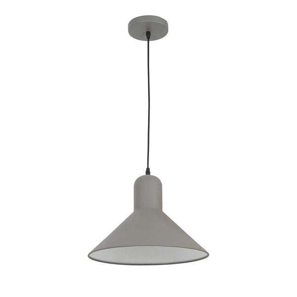 online Lampada Design a Sospensione Corpo in Metallo Grigio Esterno Bianco Interno Ø34,5x28 cm