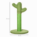 Albero Tiragraffi a Cactus per Gatti 40x40x65 cm in Corda Sisal Verde