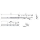Guide a Sfere per Cassetti con Estrazione Totale H45 mm L650 Zincato Bianco Acciaio Emuca