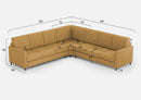 Divano Angolare 7 Posti 281x281x85 cm Karay in Tessuto Ocra