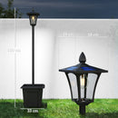 Lampione da Giardino Solare 160 cm Accensione Automatico IP44 Impermeabile in Alluminio Nero      