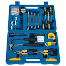 Cassetta Porta Attrezzi con Set 92 Utensili da Lavoro Blu 50x39x5 cm 