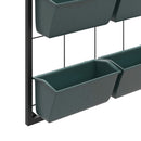 Orto Verticale a 3 Livelli con 6 Vasi 52x14x66 cm in Acciaio e Plastica Verde Scuro