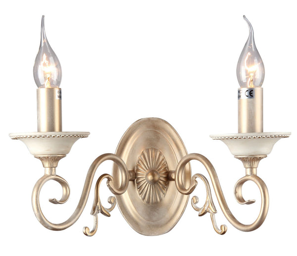 Lampada da parete Elegant in Metallo Perla Crema con Oro sconto