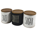 Set 3 Barattoli Sale Zucchero e Caffè Ø8,5x9 cm 300 ml in Gres VdE Tivoli 1996 Urban Kit