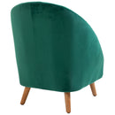 Poltrona in Velluto con Gambe in Legno  Verde