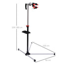 Cavalletto Supporto per Bicicletta con Piedistallo e Vassoio in Acciaio 84x75x100-160 cm 