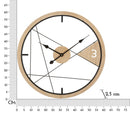 Orologio da Muro Geometric Design 60x2,5x60 cm in Ferro e MDF Nero e Marrone      