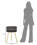 Tavolino Basso Ø40x65 cm in Metallo Nero