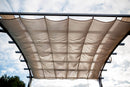 Pergola da Giardino 3,4x3,3x2,4 m in Alluminio con Telo di Copertura 140g/mq Ruggine