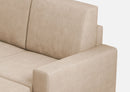 Divano 3 Posti con Pouf 208x155x85 cm Sakar in Tessuto Beige