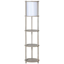 Lampada da Terra 3 Ripiani 35x35x154 cm E27 in Legno e PVC