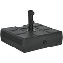 Base per Ombrellone da Giardino 3.5 m con Maniglie 49x49x36,5 cm in HDPE e Acciaio Nero