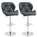 Set 2 Sgabelli da Bar 51,5x57,5x93-114,5 cm in Similpelle Nero