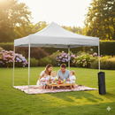 Gazebo Richiudibile Pieghevole 3x3m in Acciaio e PVC Impermeabile Bianco