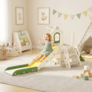 Scivolo per Bambini 1-3 Anni 191x100x84 cm con Arrampicata e Canestro in HDPE Crema      