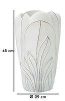 Vaso Gardy Ø29x48 cm in Resina Bianco effetto lavato      