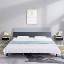 Set di 2 Comodini Sospesi Moderni con Cassetto e Mensola Superiore 35x32x22,5 cm  Rovere e Nero