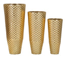 Porta Vasi Glotty Tris Ø48x110 cm - Ø40x93 cm - Ø33x77 cm in Ferro Oro      