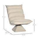 Poltrona Imbottita 62x62x95 cm in Tessuto Microfibra Beige