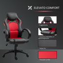 Sedia da Gaming Ergonomica in Similpelle Rosso e Nero