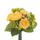 Set 3 Bouquet Artificiale di Ranuncolo e Ortensia Artificiale Altezza 31 cm Giallo
