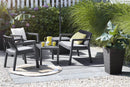 Set da Giardino Divano 2 Poltrone e Tavolino in Resina Keter Emily Lounge Bianco