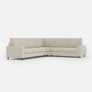 Divano Angolare 6 Posti 286x246x85 cm Sakar in Tessuto Latte