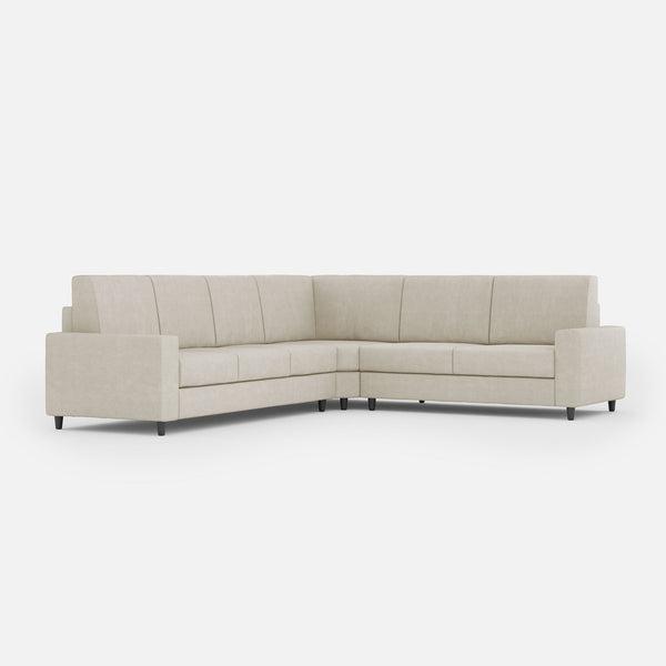 sconto Divano Angolare 6 Posti 286x226x85 cm Sakar in Tessuto Latte