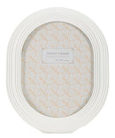 Cornice Ovally 20x2x25 cm in Resina e Vetro Bianco      
