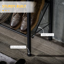 Scarpiera da Ingresso 9 Paia di Scarpe 70x26x89 cm 3 Ripiani e Piano d'Appoggio in Acciaio e Truciolato Nero