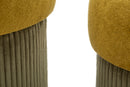 Puff con Contenitore Aspen Verde Set 2 Pz Ø42x44 cm - Ø35x37 cm in MDF e Spugna e Poliestere Verde      