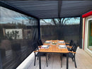 Pergola da Giardino 3,6x3 m in Alluminio con Tende Laterali Grigio Antracite