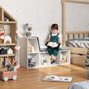 Libreria Moderna 108x30x60 cm a 5 Ripiani Aperti con 2 Cuscini in Legno Grigio      