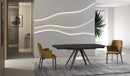 Tavolo Allungabile Kyoto 120 90x120/180x75 cm Top in Ceramica Gambe in Metallo Marmo Portoro Nero