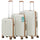 Set 3 Valigie Rigide 90-59-38L Ruote Easy Roll con Manico Telescopico in ABS Bianco
