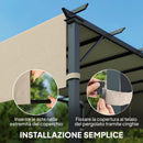 Copertura per Pergola 488x122 cm con Tasche e Cinghie in Poliestere Cachi      