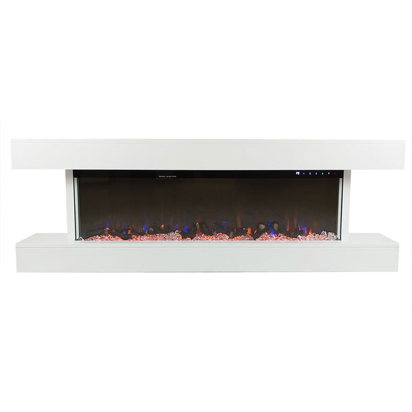 Camino Elettrico da Parete o Incasso Alaro Ultra+ 152x18x52 cm Effetto Fiamma Telecomando in MDF Bianco acquista