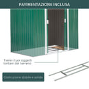 Casetta Box da Giardino in Lamiera 213x127x185 cm 
