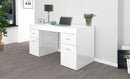Scrivania 2 Ante 2 Cassetti 130x60x75 cm Sliding Larice bianco
