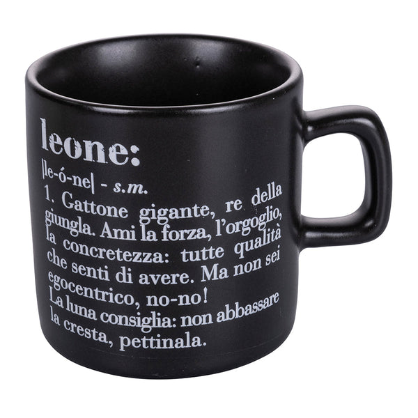 Tazzina Caffè Zodiaco "leone" Ø6x6,5 cm in Bone China VdE Tivoli 1996 Nero sconto