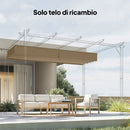 Telo per Pergola 250x255 cm con 10 Fori di Drenaggio in Poliestere Marrone Chiaro      