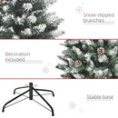 Albero di Natale Artificiale Innevato 150 cm 464 Rami e 28 Pigne Verde e Bianco 