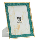 Cornice Grent 35,3x2x30,3 cm in Resina e Vetro Verde e Oro      